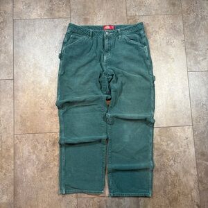 Y2K Dickies Green Corduroy Carpenter Pants